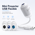 Lámpara Proyectora Galaxia USB 360° con Discos Intercambiables